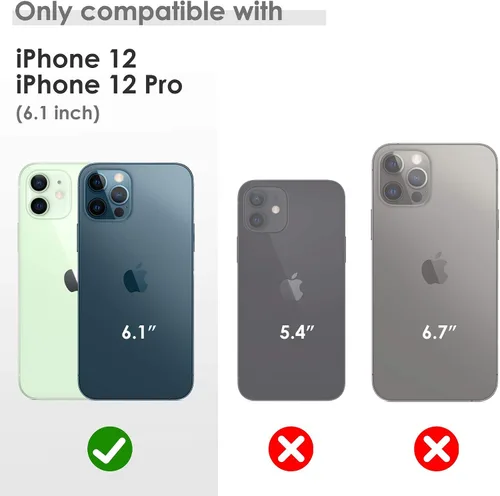 Miniatura 2 de LOHASIC Funda para iPhone 12 y iPhone 12 Pro - Fundas para teléfono i Phone 12 con borde cromado delgado, fundas de cuero de diseño suave, funda