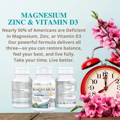 Miniatura 3 de Kappa Nutrition Magnesio 4 en 1, 280 mg de magnesio elemental (bisglicinato, malato) + zinc y vitamina D3, cerebro, sueño, energía, músculo, apoyo