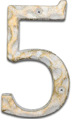Miniatura 18 de Números de dirección de casa de 5 pulgadas de alto, número único de buzón de metal de hierro fundido, letras para puerta exterior o delantera, Letra