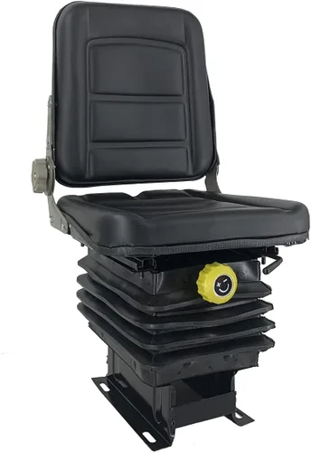 Miniatura 8 de Asiento universal para carretilla elevadora para cortacésped de jardín, asiento de suspensión plegable estilo Komatsu con respaldo ajustable, pista