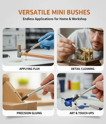 Miniatura 4 de Paquete de 36 cepillos desechables de pelo de caballo de 3/8 pulgadas para fundente, pegamento, epoxi y carpintería