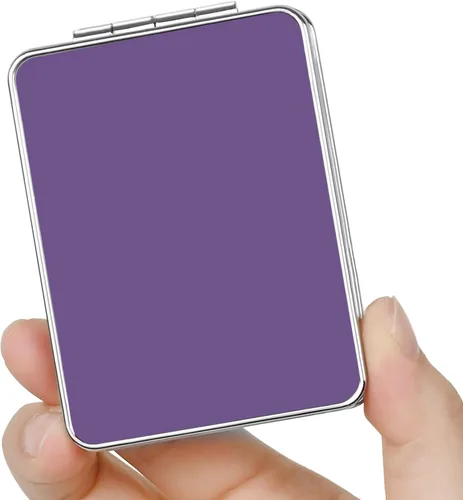Miniatura 28 de Espejo de bolsillo, pequeño espejo de viaje con aumento, espejo cosmético portátil de doble cara con aumento para uso diario (2 flores)