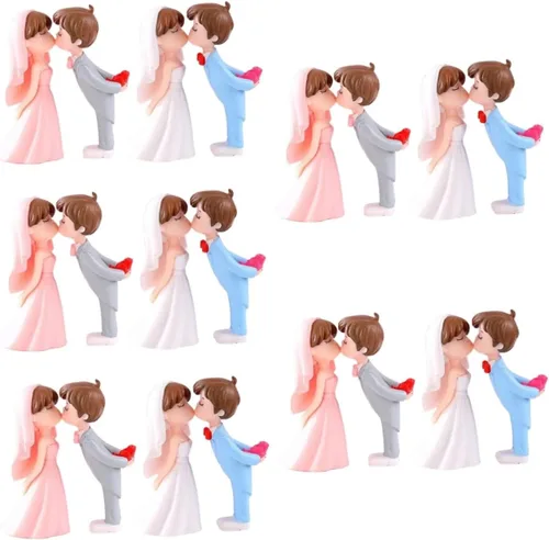 ARTIBETTER 10 pares de adornos de boda para parejas, adornos para parejas y para la señora para tartas de boda, decoración de estatua de pareja de