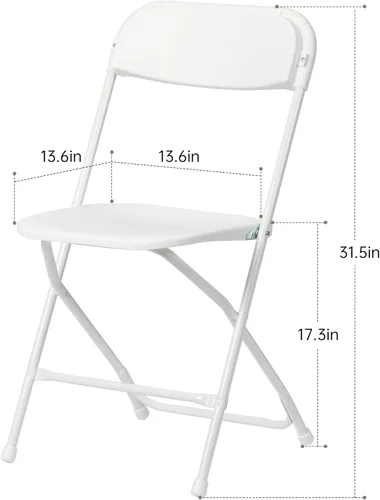 Miniatura 3 de 10 PCS Silla Plegable de Plástico, Silla Comercial Portátil, Sillas Plegables de Plástico Premium con Capacidad de 450 LB, Silla Plegable