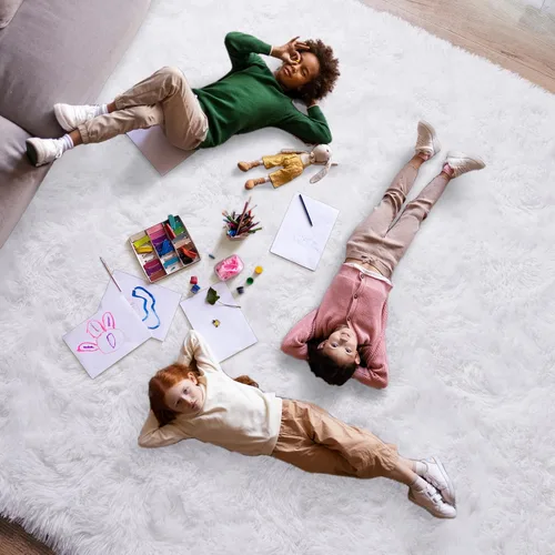 Miniatura 56 de Dssimo - Alfombra superesponjosa para la habitación, alfombra de área moderna, pequeña, suave y acogedora de felpa para niños, niñas y adolescentes