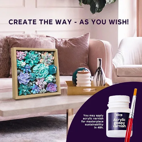 Miniatura 6 de Okto Kit de arte Ternura Juego de arte de suculentas 3D para decoración de pared del hogar Kits de manualidades para adultos del Reino Unido