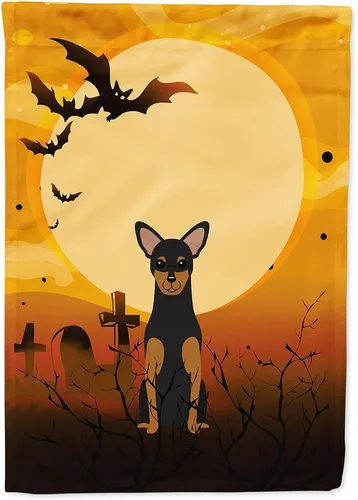 Miniatura 96 de Caroline's Treasures BB4307GF - Bandera de Halloween Airedale para jardín, bandera decorativa para patio exterior, obras de arte de patio, macizos