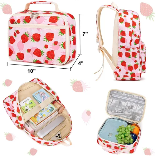 Miniatura 4 de CAMTOP - Conjunto de mochila y lonchera con estampados divertidos para niños de preescolar y primaria