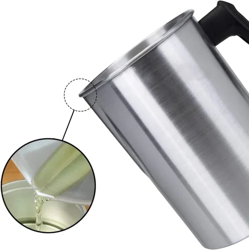 Miniatura 4 de Yarlung Olla para hacer velas de 4 libras, jarra de fabricación de velas de construcción de aluminio, jarra de cera sin goteo con mango resistente