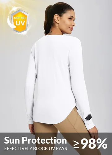 Miniatura 115 de BALEAF - Camisetas de sol de manga larga para mujer, con FPU 50+, para senderismo, ligeras, de secado rápido, protección contra rayos ultravioleta