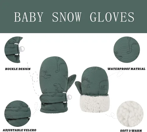 Miniatura 54 de Urban Virgin Guantes de invierno para bebés y niños pequeños, con forro polar, cálidos, impermeables, guantes de nieve para niños y niñas