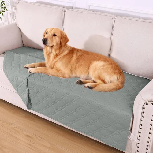 Miniatura 19 de hyha Manta impermeable para perros, manta reversible para cama de mascotas, funda suave para sofá/sillón lavable para perros, fundas impermeables