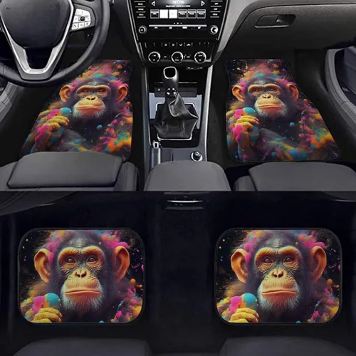 Miniatura 5 de Juego de 4 alfombrillas estéticas para automóvil, diseño moderno y fresco, para todo tipo de clima, para camión, SUV, minivanes, para hombre y mujer