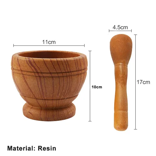 Miniatura 6 de Juego de Mortero y Mazo de Resina, Molcajete para Guacamole Molinillo para Ajo, Especias y Hierbas, Excelente para Guacamole y Especias, Utensilios