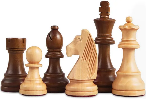 Miniatura 2 de Bivomon Piezas de ajedrez de madera solamente - Piezas de ajedrez de torneo pesadas con 2 reinas extra - Rey de 3.8 pulgadas de altura - Reemplazo