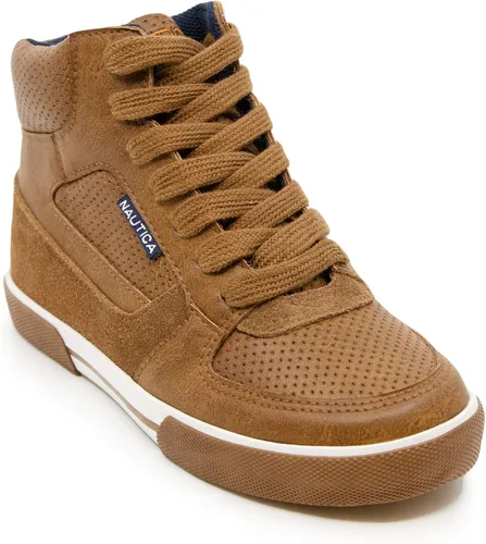 Nautica Kids - Tenis con cordones de moda con diseño de corte alto tipo bota para niños y niñas (tallas de niño grande y niño pequeño) - Horizon