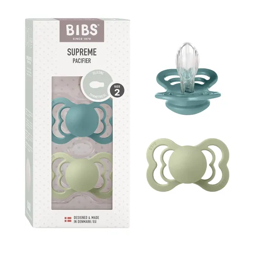 Miniatura 10 de BIBS Supreme Chupete para Bebé Paquete de 2 Hecho en Dinamarca Chupete Tranquilizador Sin BPA, Pezón Simétrico. Silicona, Talla 1 (0-6 Meses)