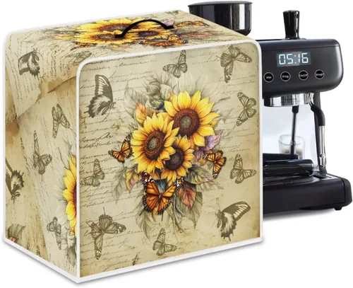 Miniatura 9 de Cubiertas para máquina de café con mango superior, resistentes a las manchas, para mezclador, compatible con la mayoría de cafeteras
