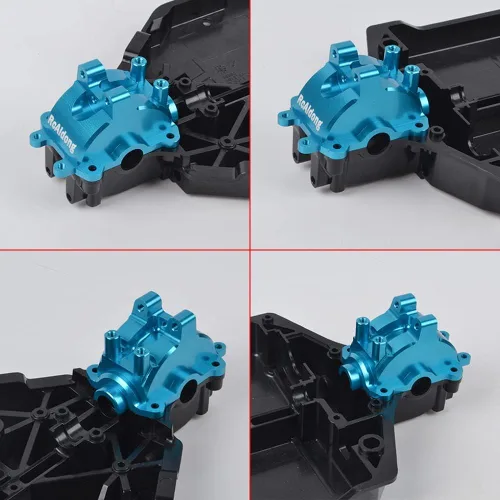 Miniatura 4 de Aluminio delantero trasero diferencial caja caja de cambios cubierta superior para Tamiya TT-02 TT-02D TT-02B TT-02FT actualización piezas (azul)