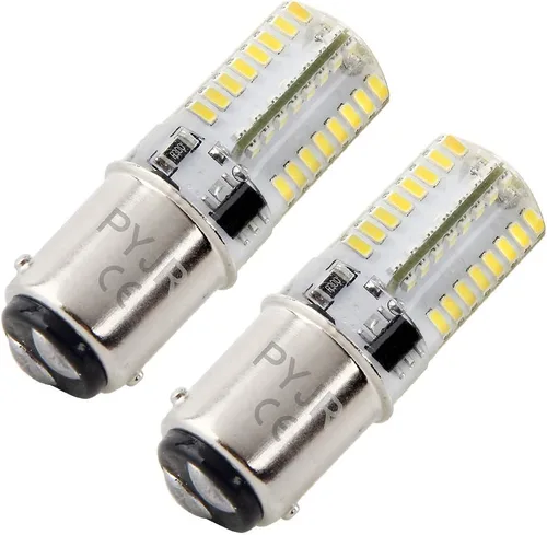 Miniatura 8 de Ba15d 1142 12V-24V bajo voltaje 1004 1076 Bombilla LED blanco cálido 3000K, equivalente a bayoneta de doble contacto 45W, para remolque de caravana