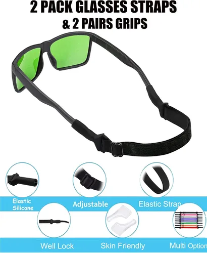 Miniatura 2 de Correa de lentes para niños y niñas (6.5 a 10 pulgadas), correas de silicona para lentes para mujeres y hombres, correa para lentes para niños