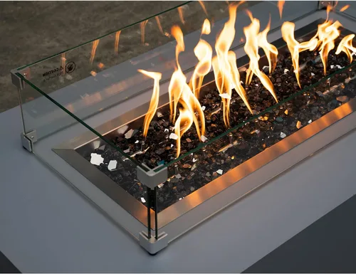Miniatura 45 de Stanbroil - Vidrio de fuego de 10 libras – Cristal de fuego templado reflectante de 1/2 pulgada para chimenea de hoguera, azul Pacífico reflectante