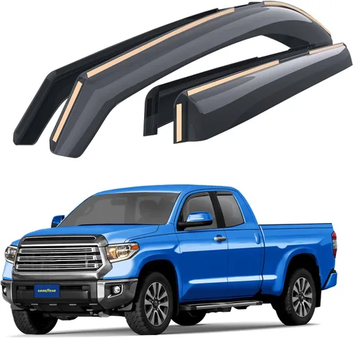 Miniatura 11 de Goodyear Deflectores de ventana inastillables en el canal para camiones Ford F-150 2009-2014 SuperCrew, protectores de lluvia, viseras de ventana