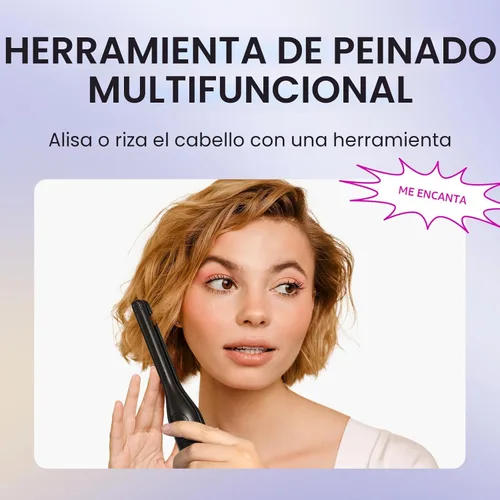 Miniatura 4 de Wavytalk Plancha plana pequeña de 3/10", Plancha plana de lápiz para cabello corto, corte de duendecillo y flequillo, rizador de pelo para cabello
