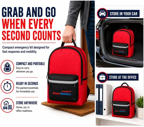 Miniatura 2 de Ready America 70285 kit de emergencia de lujo para 2 personas, mochila para 3 días