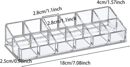 Miniatura 2 de Organizador de brillo de labios acrílico transparente, 12 ranuras, soporte de exhibición cosmética para esmalte de uñas, aceite esencial
