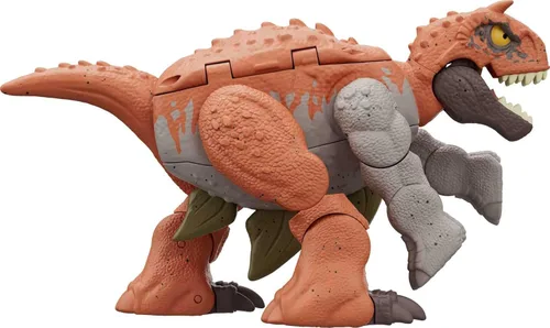 Mattel Jurassic World Fierce Changers - Figura de acción de dinosaurio 2 en 1, juguete de doble peligro que se transforma de carnotaurio a