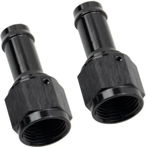 Miniatura 20 de Recta 6AN hembra giratoria a 1/4 "empuje en manguera adaptador de montaje de púas aluminio negro