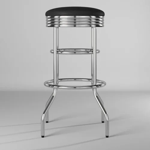 Miniatura 7 de TRINITY Taburete resistente de 30 pulgadas, encimera de cocina cromada giratoria de altura de barra, garaje o taller, asiento de piel sintética