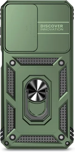 Miniatura 9 de SunStory Funda compatible con Samsung Galaxy A17 5G con protector de pantalla HD, cubierta de cámara deslizante y soporte de anillo giratorio, a