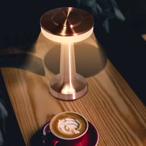 Miniatura 3 de Lámpara de escritorio inalámbrica portátil táctil, atenuación táctil de 3 velocidades, puerto de batería USB integrado, luz de noche de dormitorio