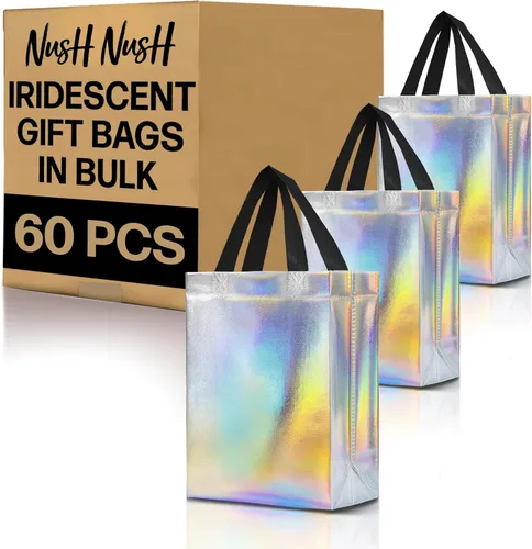 Miniatura 54 de Nush Nush - Bolsas de regalo reutilizables azul aguamarina a granel (azul aguamarina - Tamaño mediano - Juego de 30)