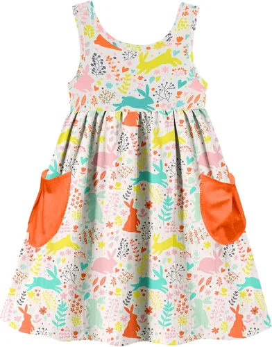 Miniatura 38 de Vieille Vestido sin mangas para niñas pequeñas, lindo vestido de verano con bolsillo, 2-7 años