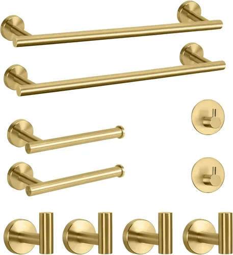 Miniatura 10 de NearMoon Juego de accesorios de baño SUS 304 de acero inoxidable grueso, incluye toallero de 16 pulgadas, soporte para papel higiénico, ganchos
