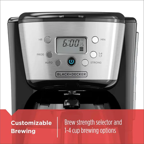 Miniatura 2 de Black+Decker CM2036SC - Cafetera térmica, 12 tazas, programable, controles digitales, negro y plateado