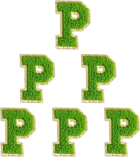 Miniatura 49 de 6 piezas de parches de letras de chenilla autoadhesivas, parches de letras preppy de 2 pulgadas para bolsos, ropa y sombreros, grandes pegatinas