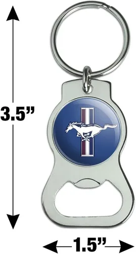 Miniatura 3 de Llavero con logotipo Ford Mustang con abrebotellas