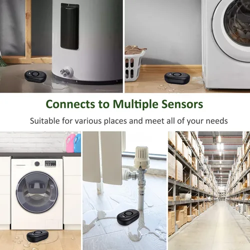 Miniatura 3 de Detector de fugas de agua Sensor de alarma: Monitor de inundación de agua en el hogar, Monitoreo inteligente de desbordamiento de fregadero Alerta