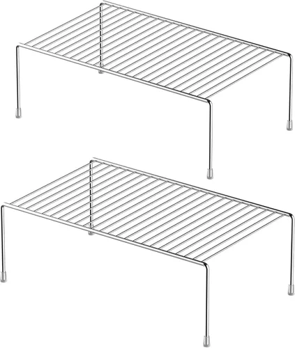 Miniatura 15 de Redrubbit Estante de almacenamiento grande (15.7 x 9.4 pulgadas), juego de 6, inoxidable, minimalista, blanco, acero metálico, 6 estantes, cocina