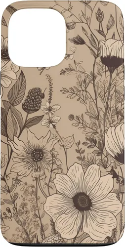 Miniatura 23 de Funda para iPhone 13 Pro Beige Tan Wildflower Floral Minimal Flower Boho