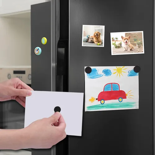 Miniatura 5 de DIYMAG Pequeños imanes autoadhesivos, 140 piezas de puntos magnéticos de 0.8'' x 0.08", imanes para nevera imprescindibles para el aula, círculos