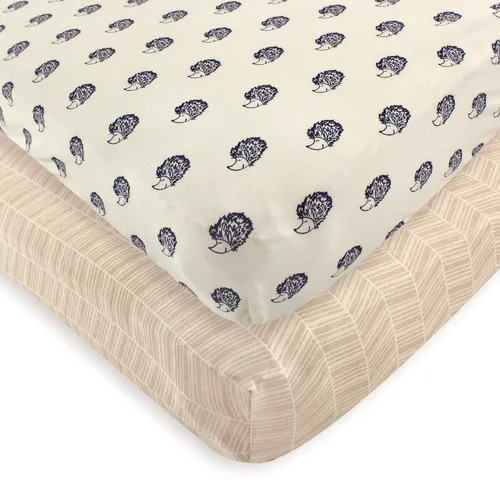 Miniatura 19 de Touched by Nature Sábana de cuna unisex de algodón orgánico para bebés y niños pequeños, a cuadros, gris sólido, talla única