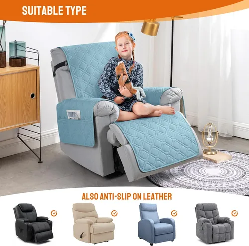 Miniatura 5 de VANSOFY Fundas 100% impermeables para sillas reclinables, funda antideslizante para silla reclinable para perros, protector de muebles, funda
