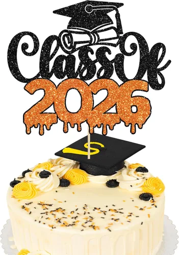 Miniatura 35 de 1 pieza de decoración de pastel de graduación 2023 con purpurina de felicitaciones 2023 para pastel de graduación 2023 temática de graduación