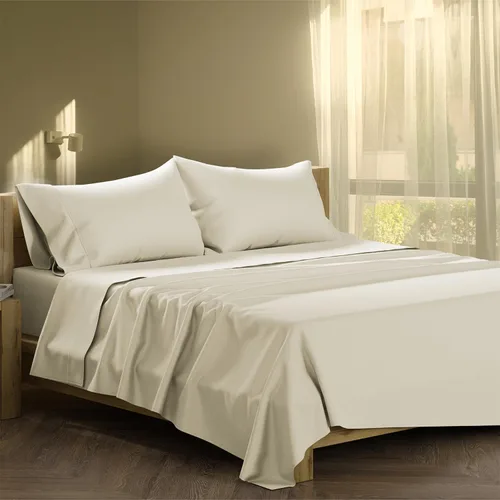 Miniatura 17 de XOOX Linen Juego de Sábanas de Algodón 100% Twin - Sábanas de Algodón de 500 Thread Count Tamaño Twin, Extra Suaves, Tejido Satén, Sábanas