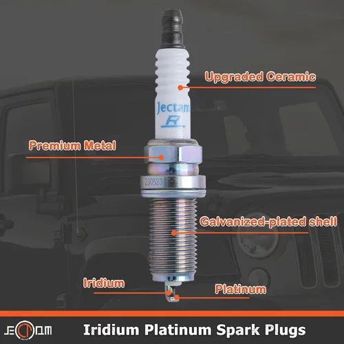Miniatura 2 de Bujias de repuesto automotriz 22401-5M015 Bujias PLFR5A11 paquete de 6 bujías de iridio compatibles con Infiniti FX35 G35 I35 M35 M45 Q45 QX4 350z